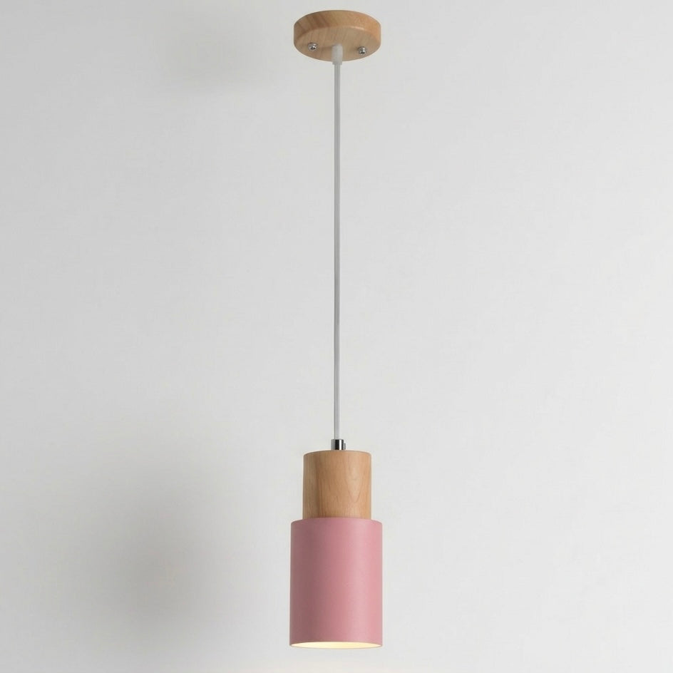 Scandinavian Style LED Hanging Light Fixture - Wood and Metal
