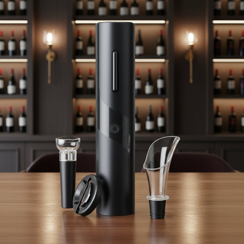 EleganceUncorked 4-in-1 Rechargeable Electric Wine Opener Set