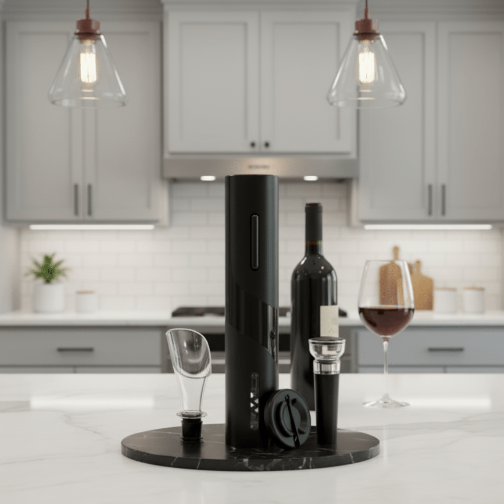EleganceUncorked 4-in-1 Rechargeable Electric Wine Opener Set