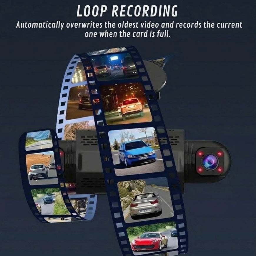 1080P 360° Car Dash Cam with Night Vision, G-Sensor, and Loop Recording