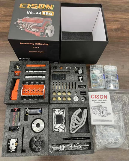 V8 Engine Assembly Kit with Functional Ignition System – Metal Components