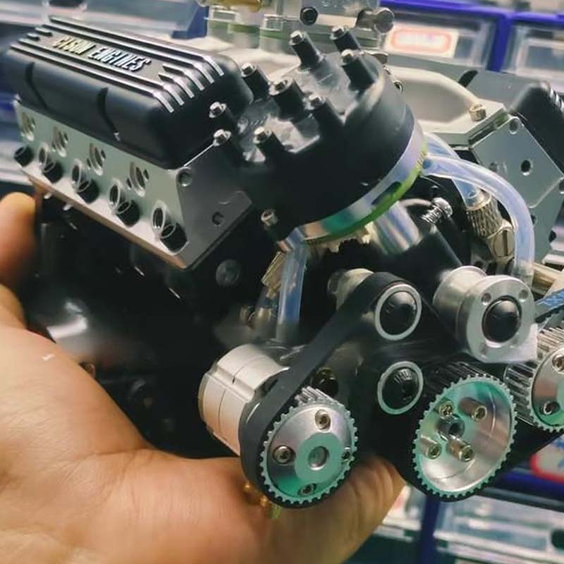 V8 Engine Assembly Kit with Functional Ignition System – Metal Components