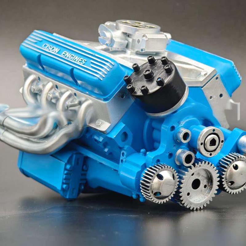 V8 Engine Assembly Kit with Functional Ignition System – Metal Components