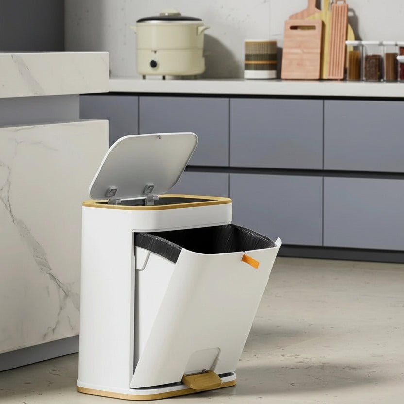 CleanSweep Compact Bathroom Trash Can with Odor Control Lid