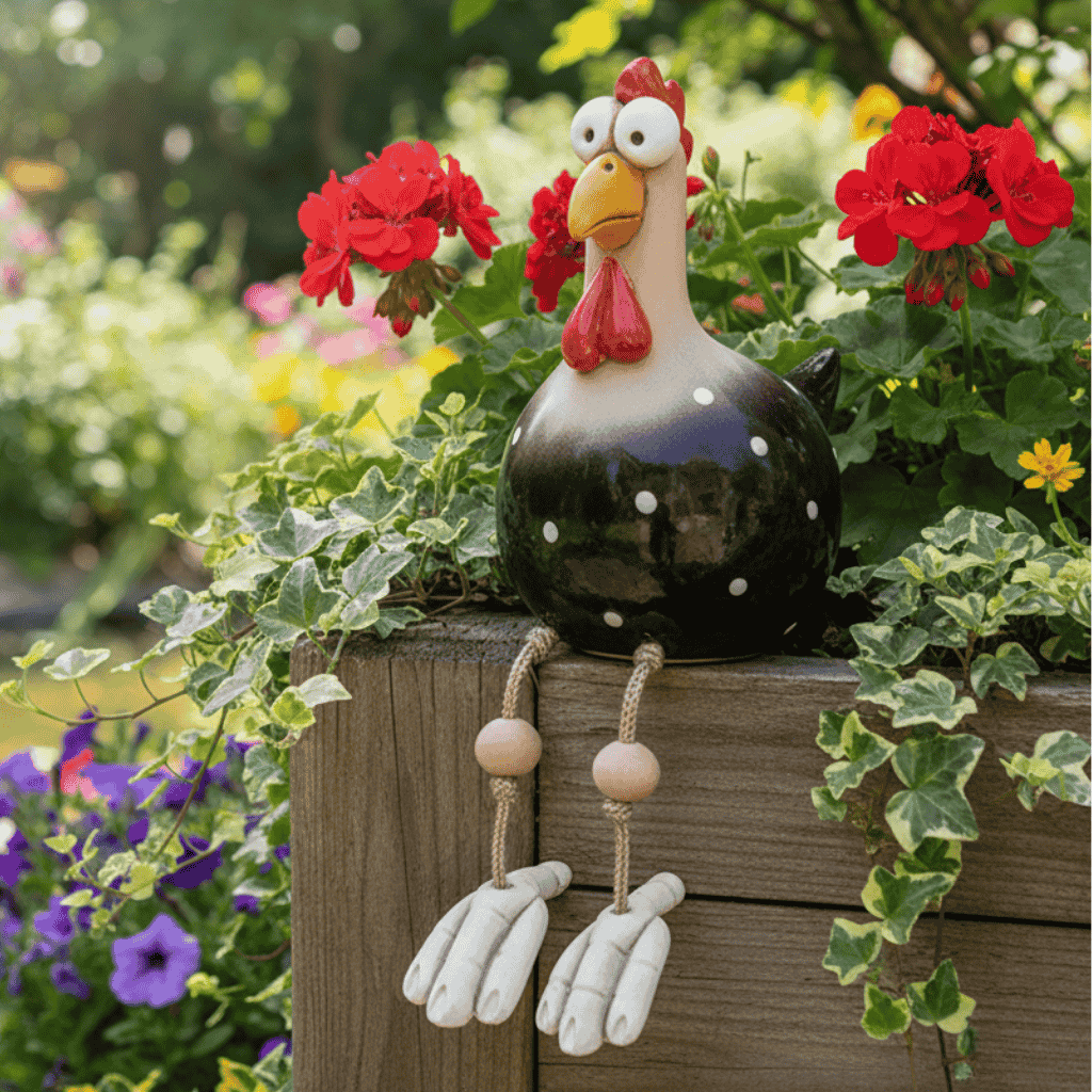 Whimsical Resin Chicken Sculpture for Outdoor Charm