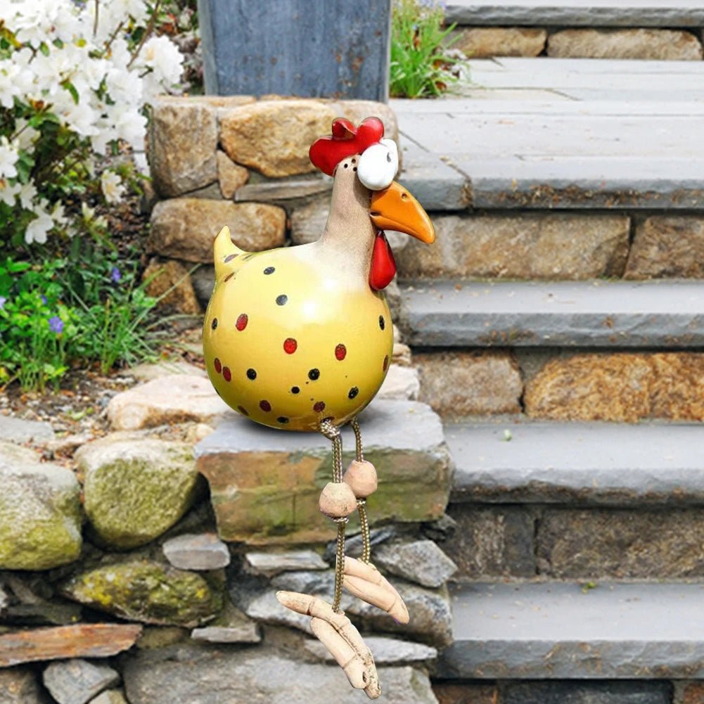 Whimsical Resin Chicken Sculpture for Outdoor Charm