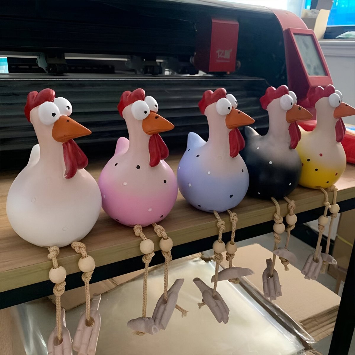 Whimsical Resin Chicken Sculpture for Outdoor Charm