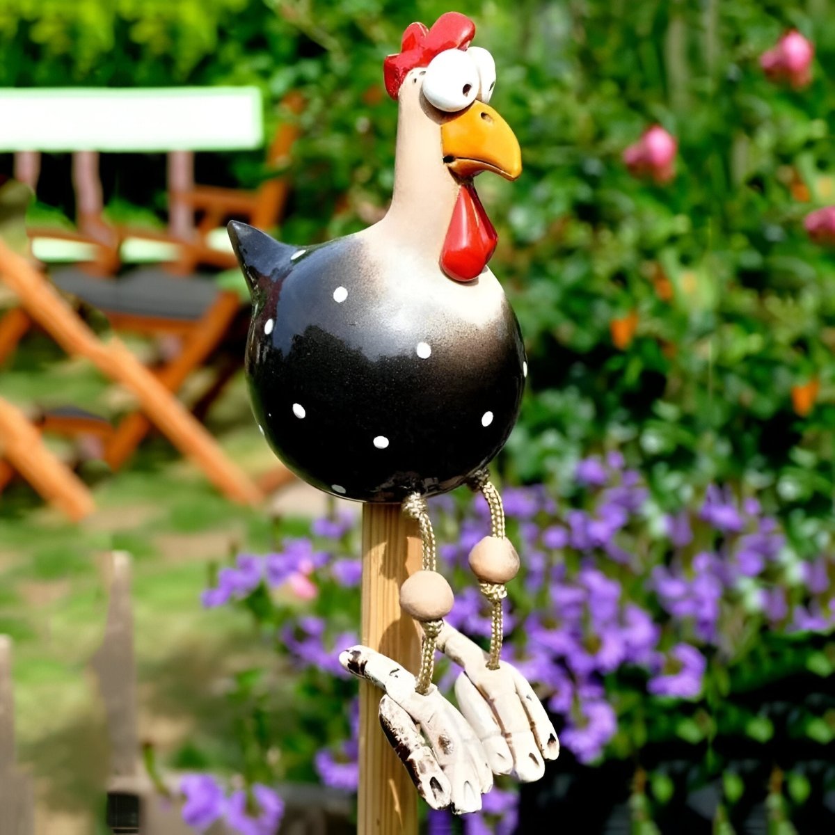Whimsical Resin Chicken Sculpture for Outdoor Charm
