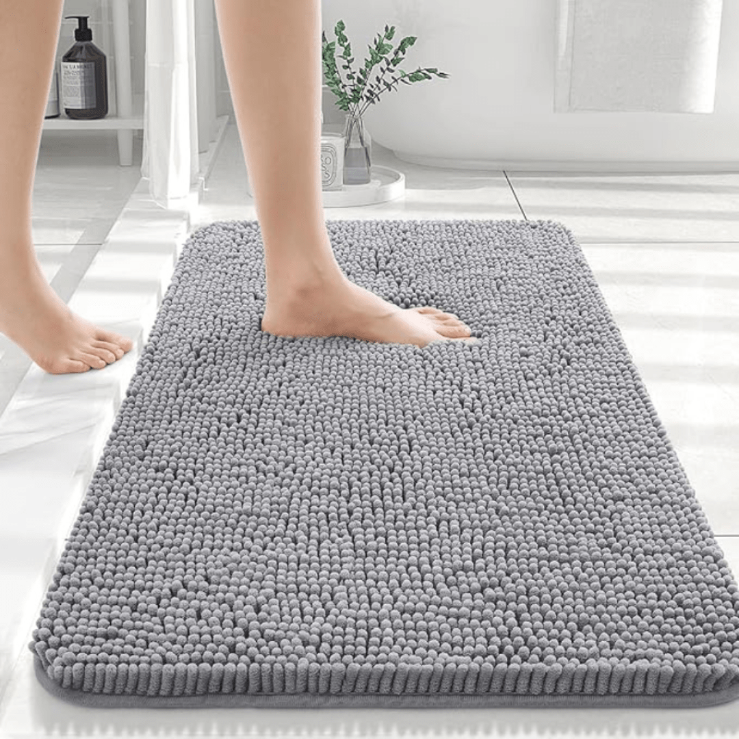PlushGuard Non-Slip Chenille Bath Mat for Everyday Comfort