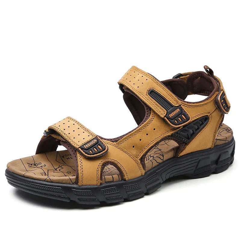 ComfortFlex Men’s Leather Sandals with Cushioned Support