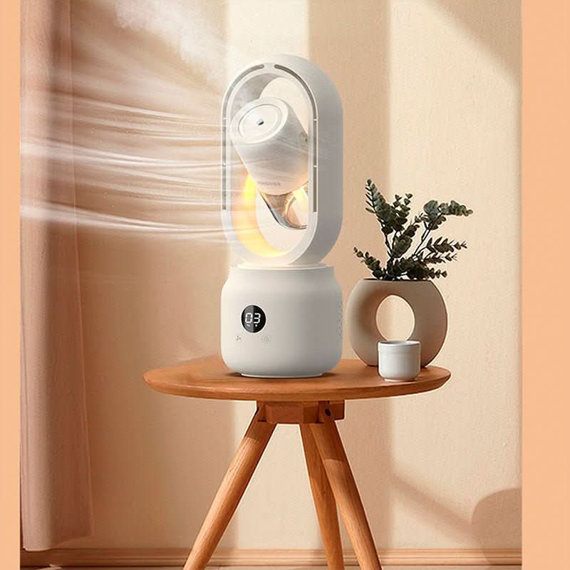 CoolBreeze Bladeless Fan with Humidifier and Mood Light