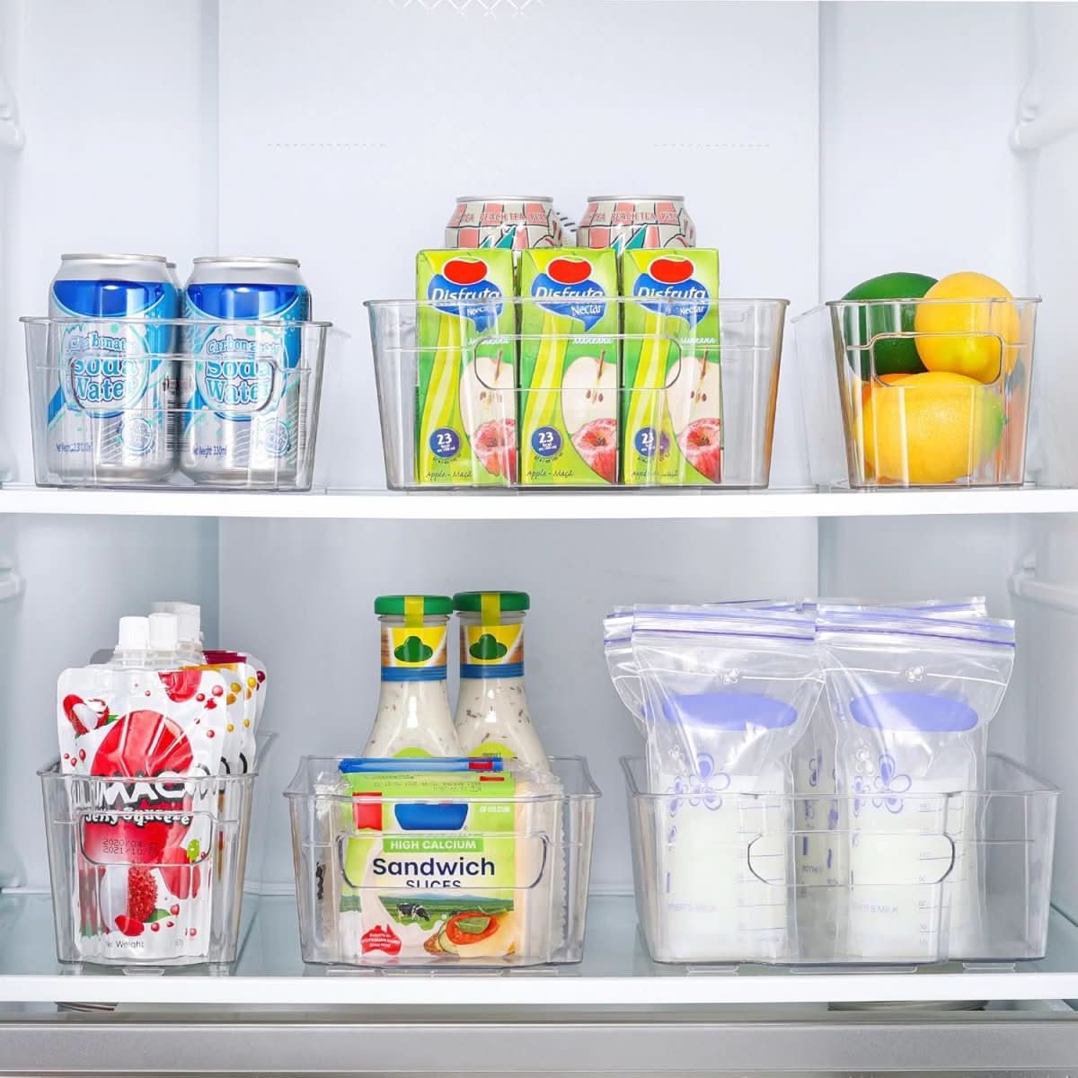 Transparent Kitchen Storage Bins - Set of 4 for Easy Organization