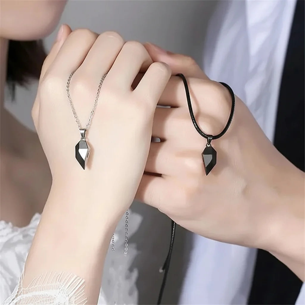 Magnetic Heart Pendant Necklace Set for Couples