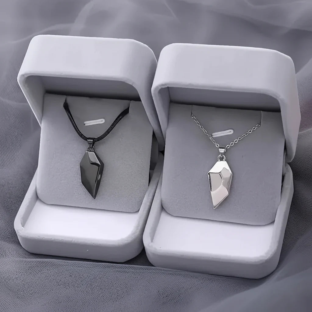 Magnetic Heart Pendant Necklace Set for Couples