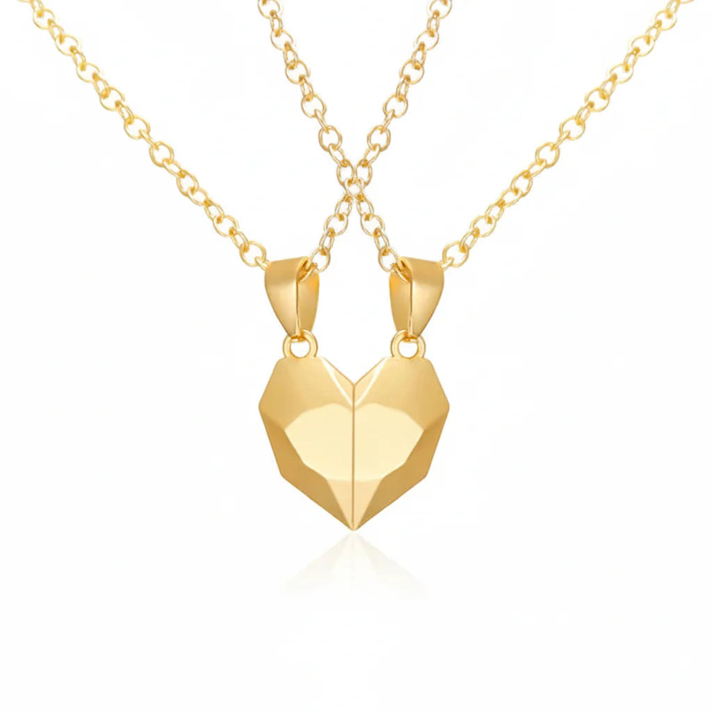 Magnetic Heart Pendant Necklace Set for Couples