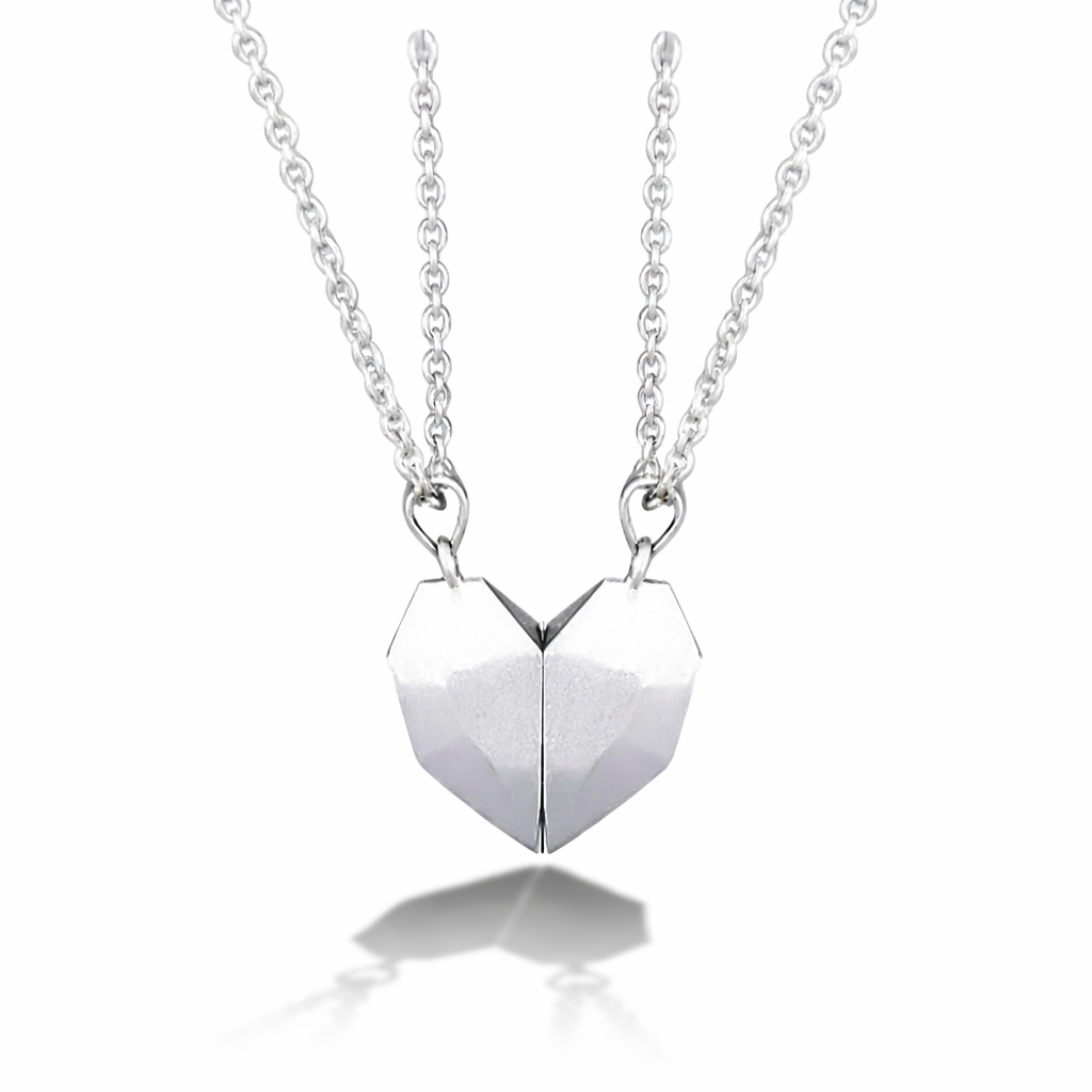 Magnetic Heart Pendant Necklace Set for Couples