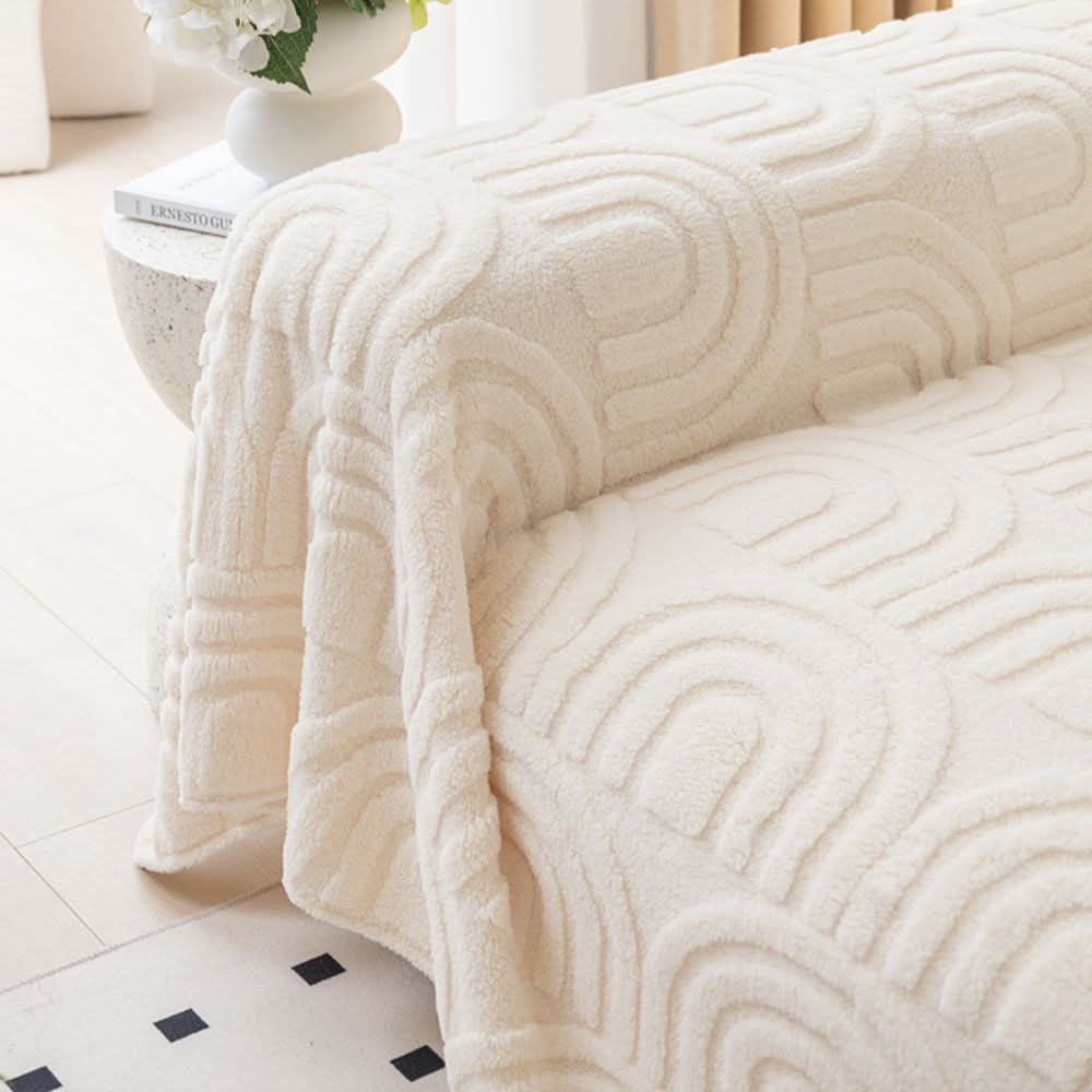 ComfortShield Plush Quilted Sofa Protector with Grip Base