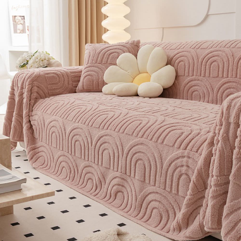 ComfortShield Plush Quilted Sofa Protector with Grip Base