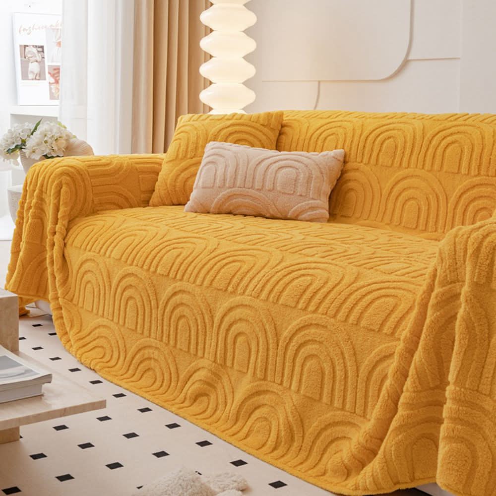ComfortShield Plush Quilted Sofa Protector with Grip Base