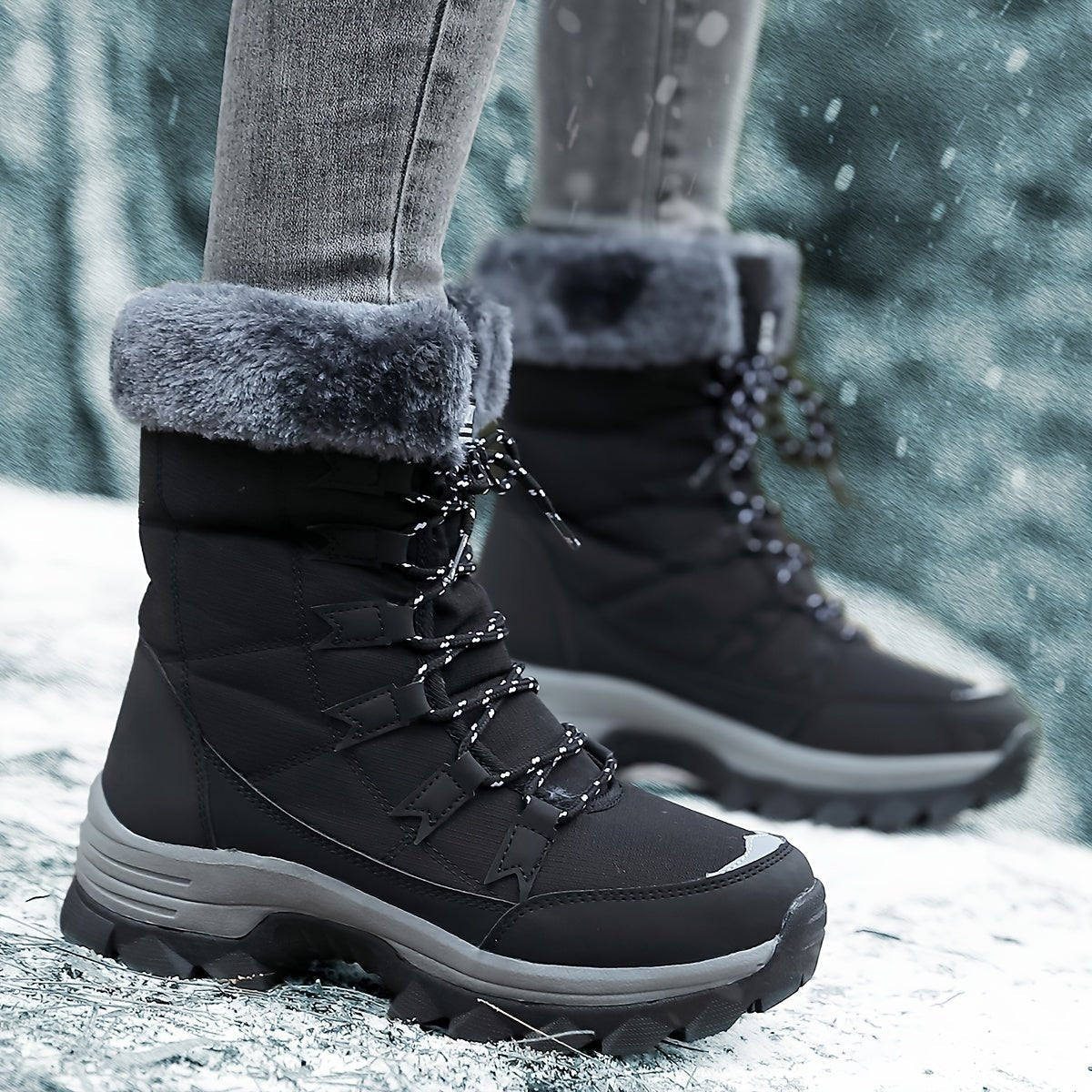 ChicWarm Women's Winter Ankle Boots with Plush Comfort and Grip
