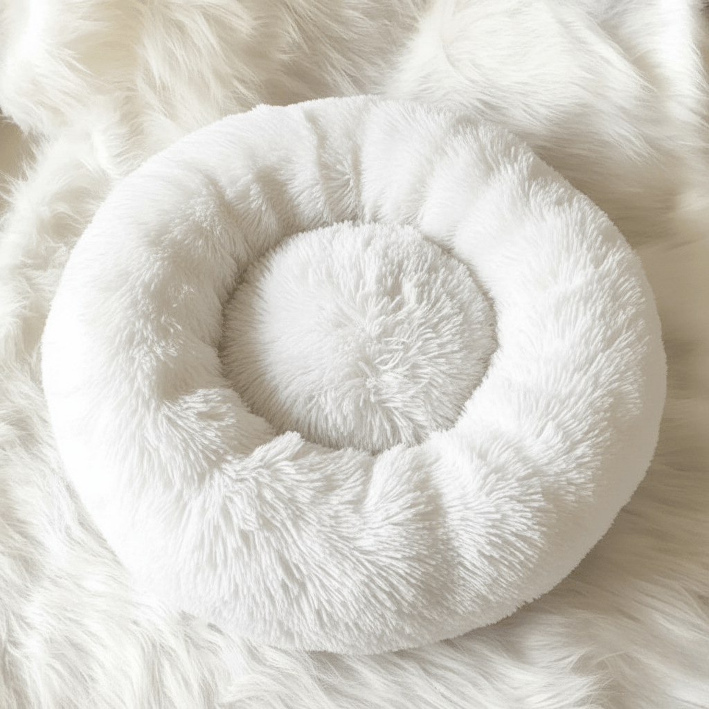 PlushPaw Serenity Faux Fur Dog Bed for Ultimate Comfort