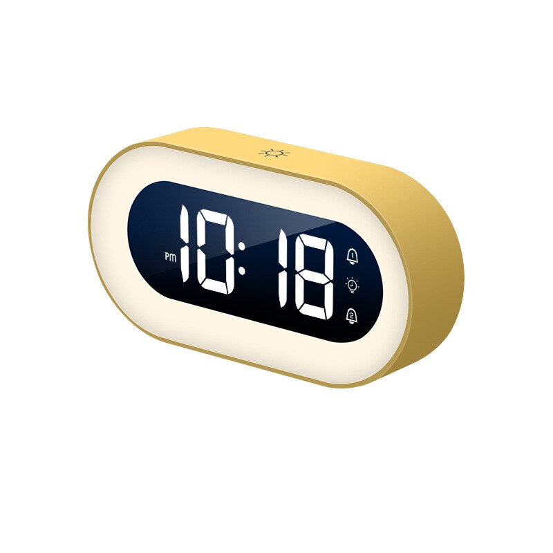 Digital Alarm Clock with Soothing Sounds & Night Light – Compact Design