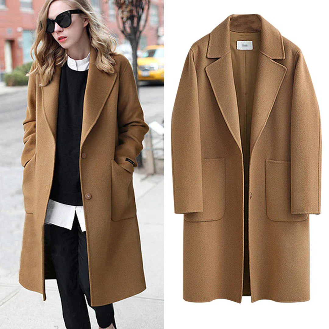 Long Wool-Blend Overcoat | Timeless Elegant Design | Warm & Protective | Comfortable Fit