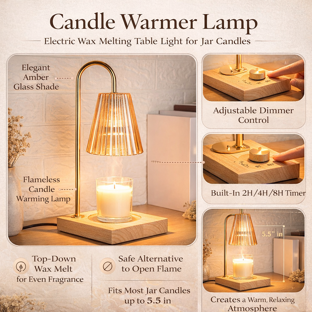 Tabletop Electric Candle Warmer with Adjustable Features