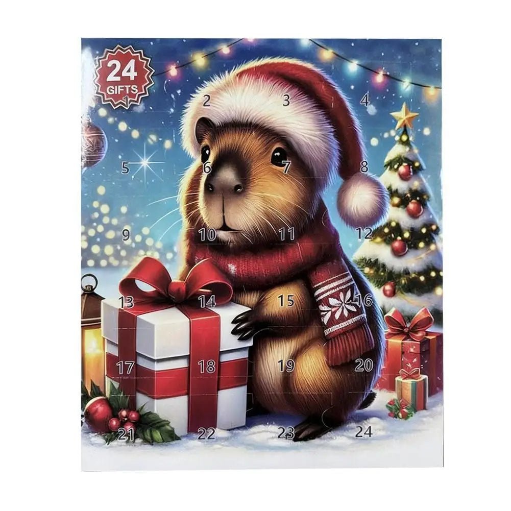 Cheerful Capybara Countdown Calendar for Kids' Holiday Joy