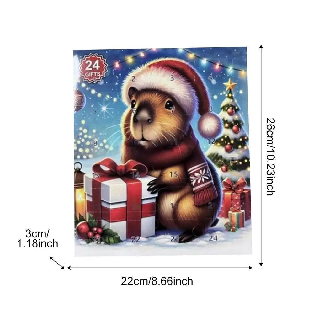Cheerful Capybara Countdown Calendar for Kids' Holiday Joy
