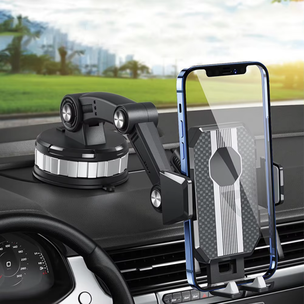 Versatile Car Phone Holder with Adjustable Suction Base