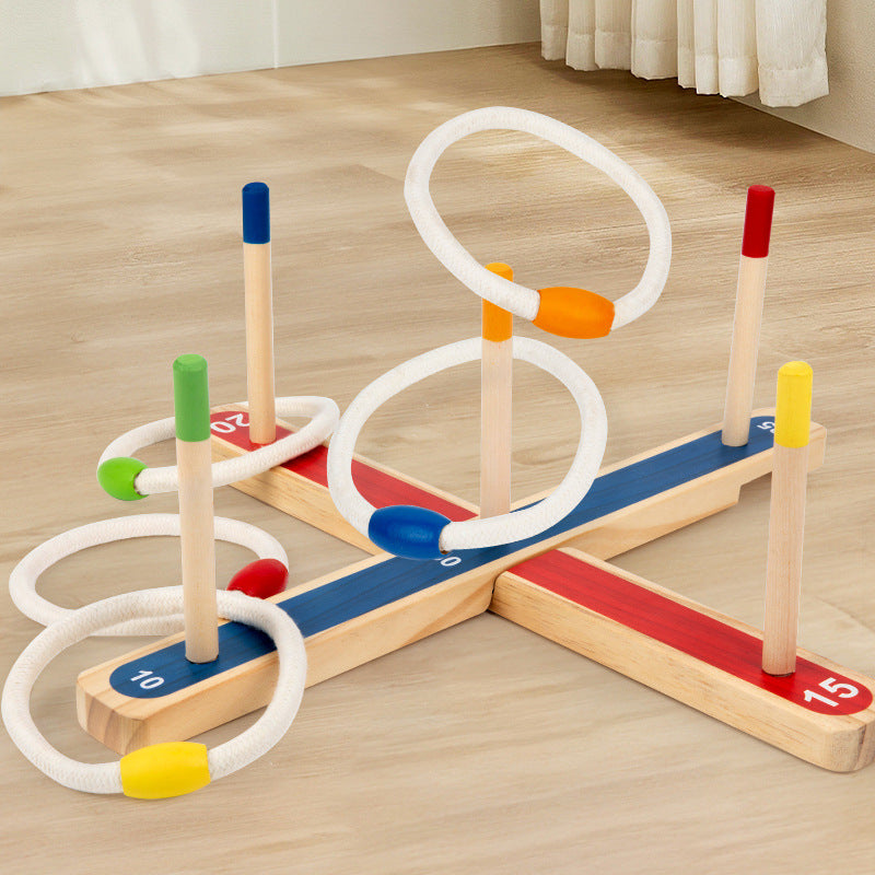Colorful Wooden Ring Toss Game for Kids | Indoor & Outdoor Fun | Ages 3+