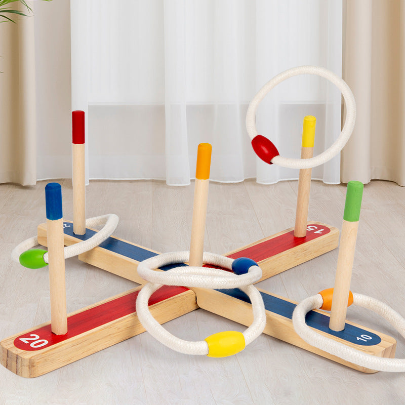 Colorful Wooden Ring Toss Game for Kids | Indoor & Outdoor Fun | Ages 3+