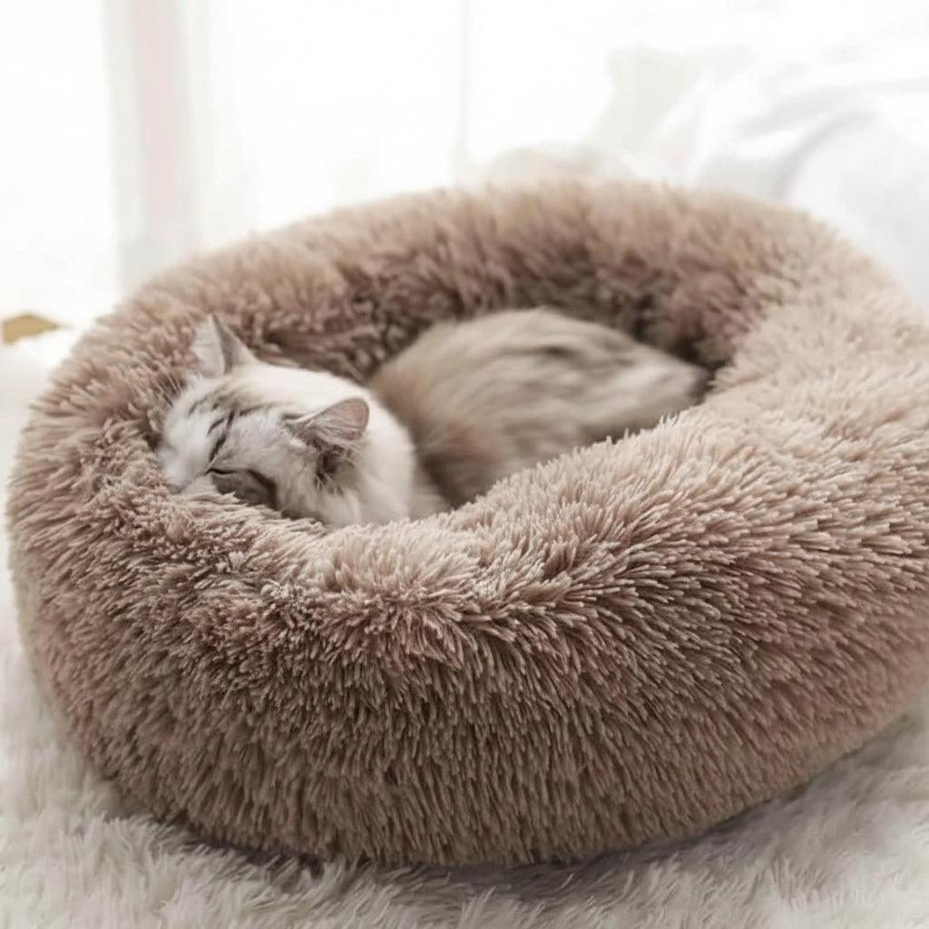 SnuggleSphere Cat Bed: Plush Round Sleeping Haven for Cats
