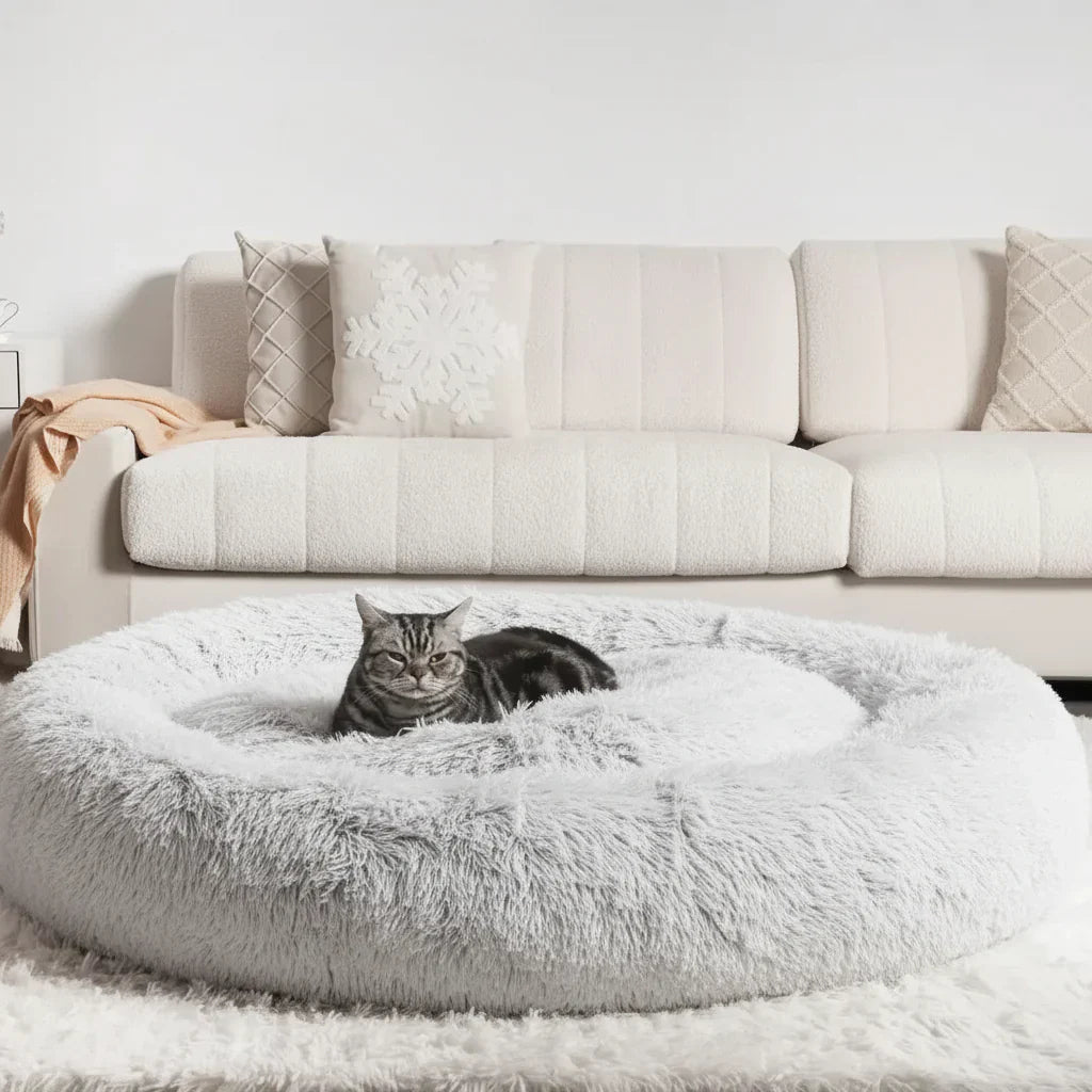SnuggleSphere Cat Bed: Plush Round Sleeping Haven for Cats