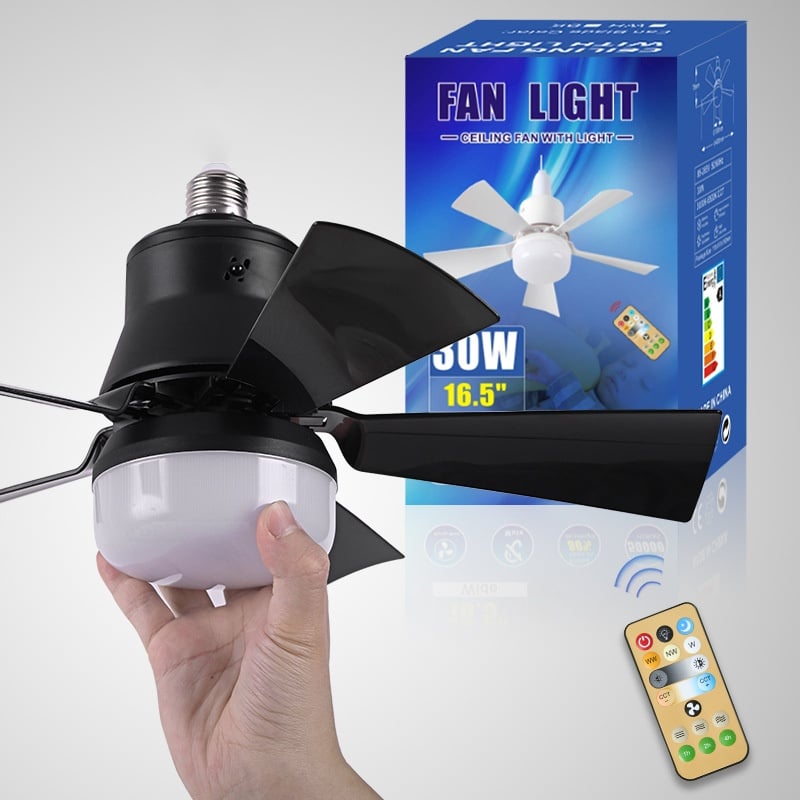 Remote-Controlled Lighted Ceiling Fan – Portable Fan and Light Combo