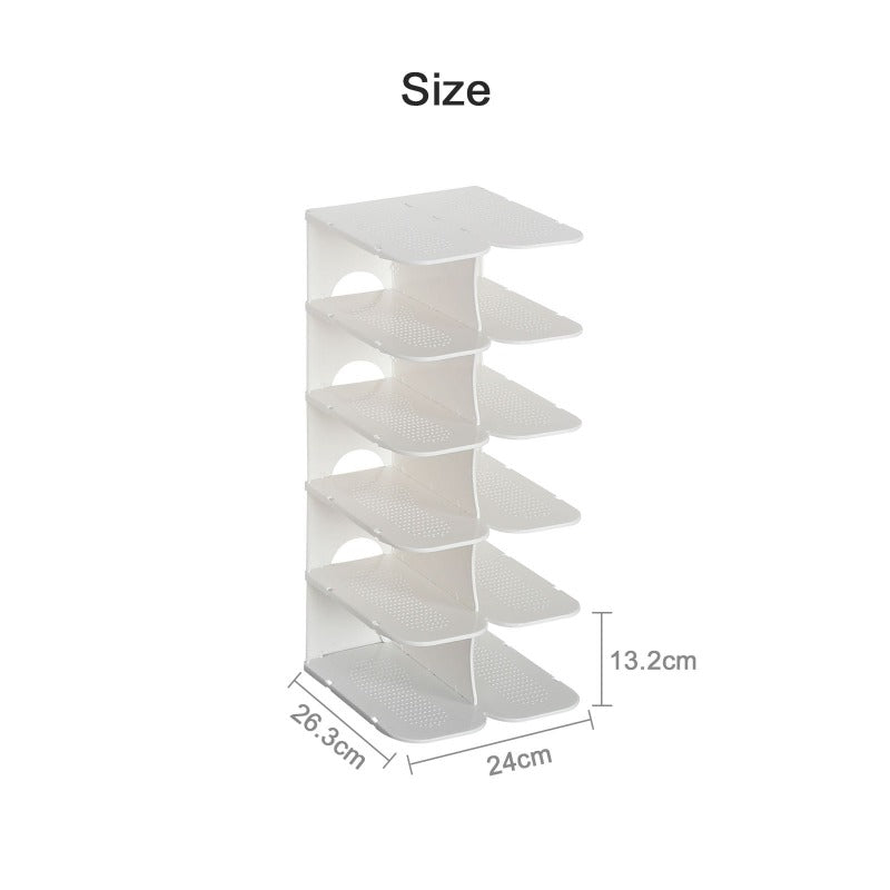 6-Layer Modular Shoe Storage Shelves for Wardrobe