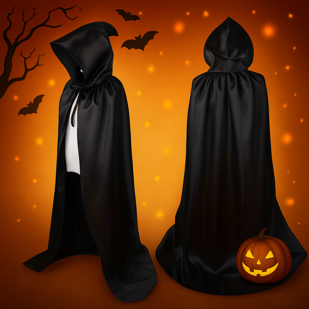 Unisex Halloween Hooded Costume Cloak Lightweight for Parties