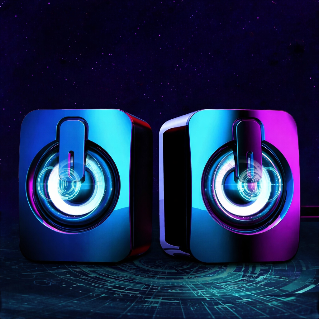 Compact Desktop Sound System with Built-In Microphone