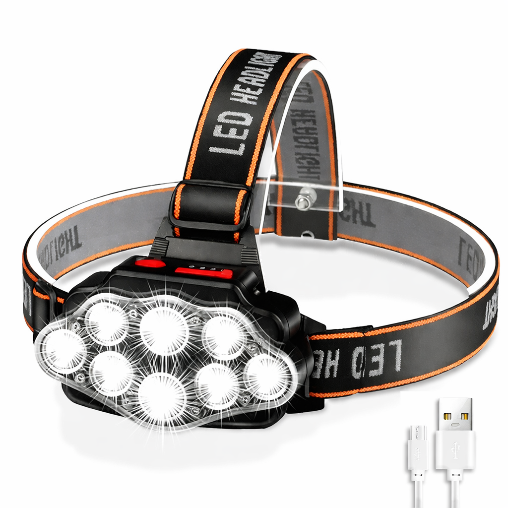 BrightBeam 8 LED Rechargeable Headlamp for Outdoor Adventures