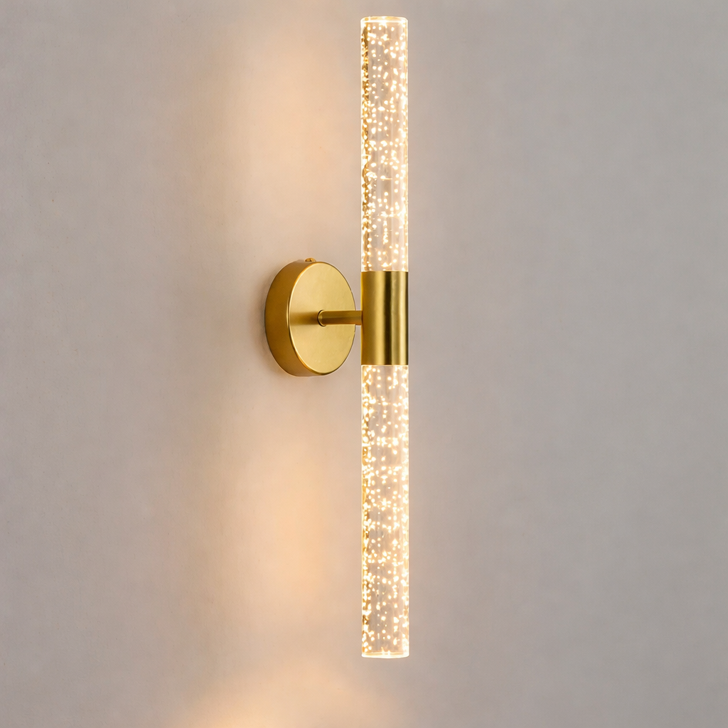 Custom LED Wall Light with Image Display & Wooden Base