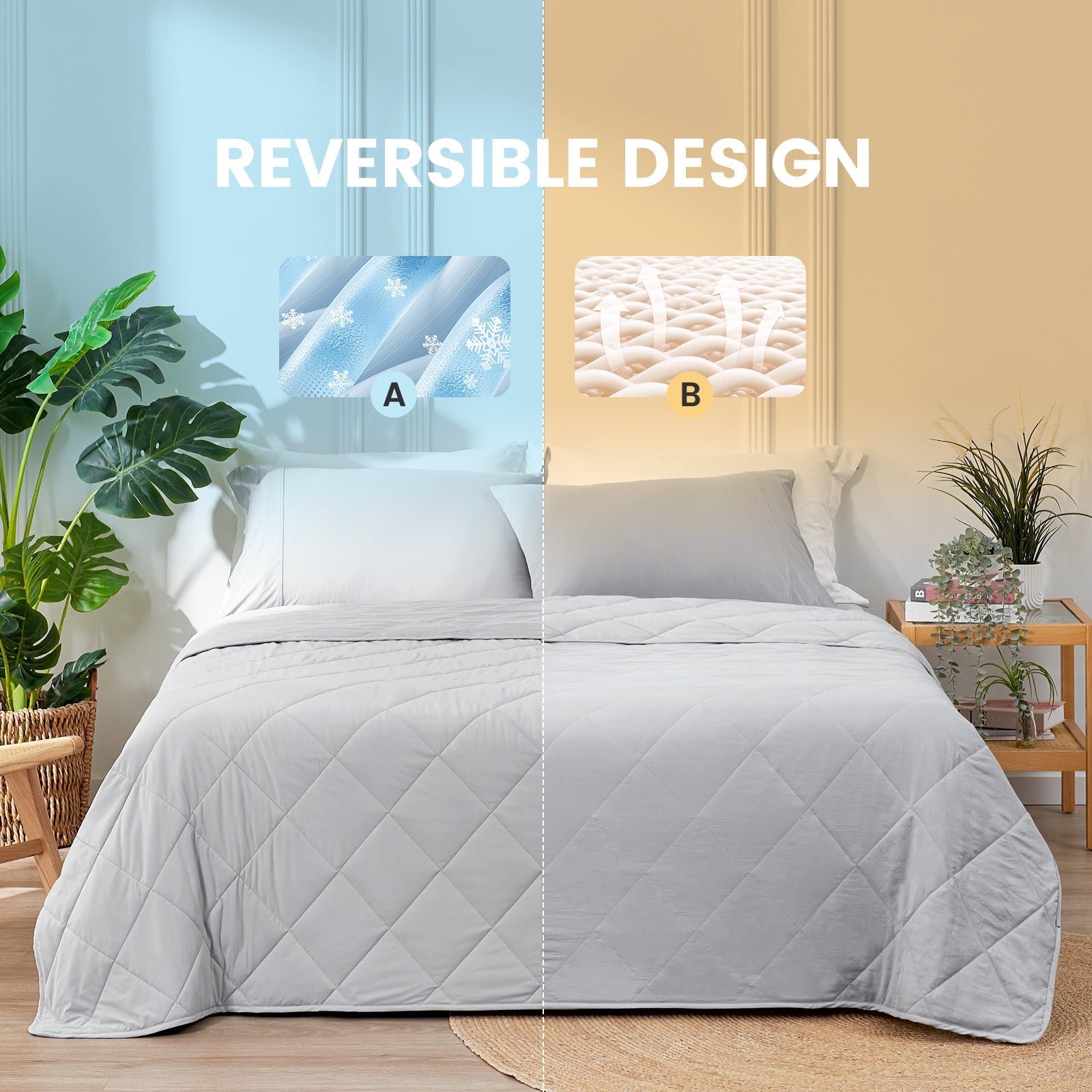 Cooling Bed Blanket with Advanced Japanese Fabric – Dual-Sided for Warm Sleepers