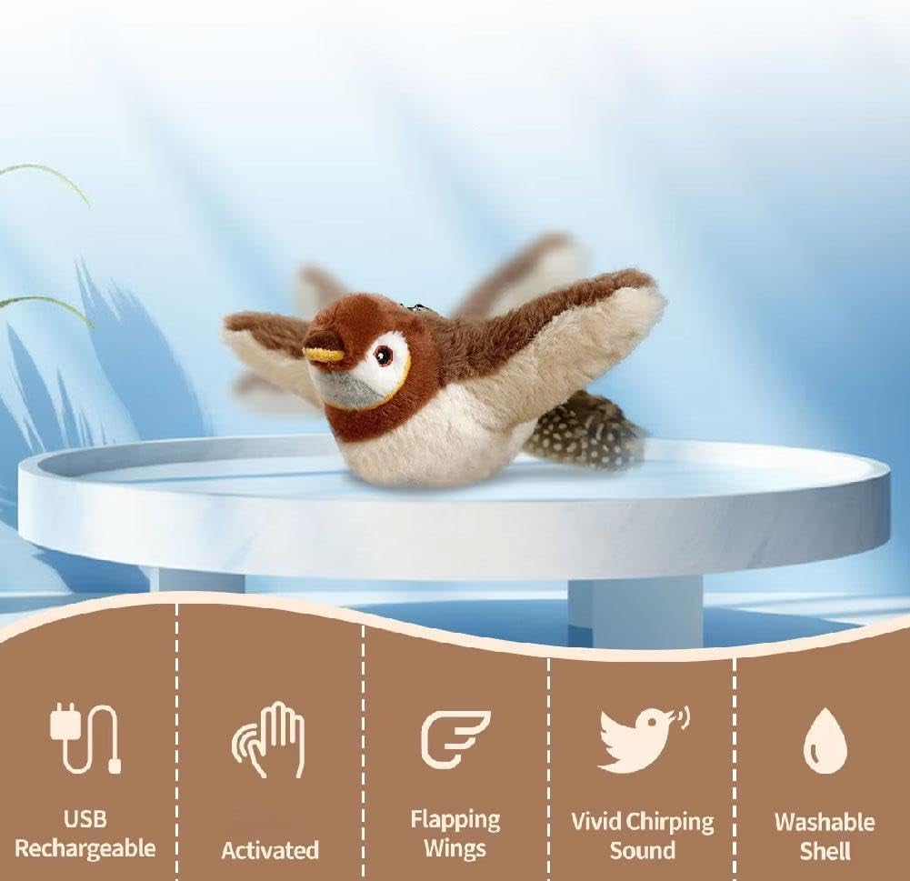 Interactive Cat Toy with Realistic Bird Sounds – Engaging Playtime