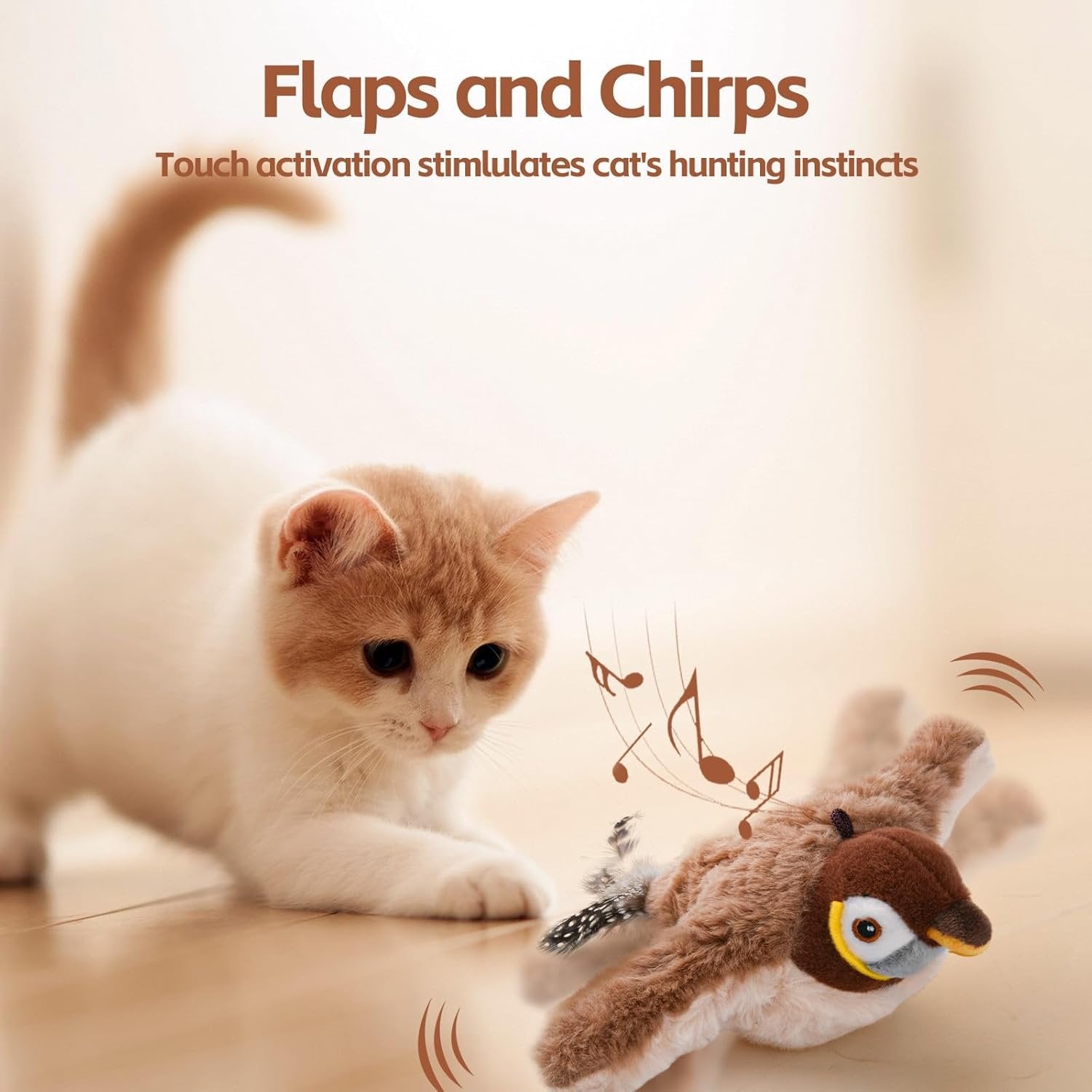 Interactive Cat Toy with Realistic Bird Sounds – Engaging Playtime