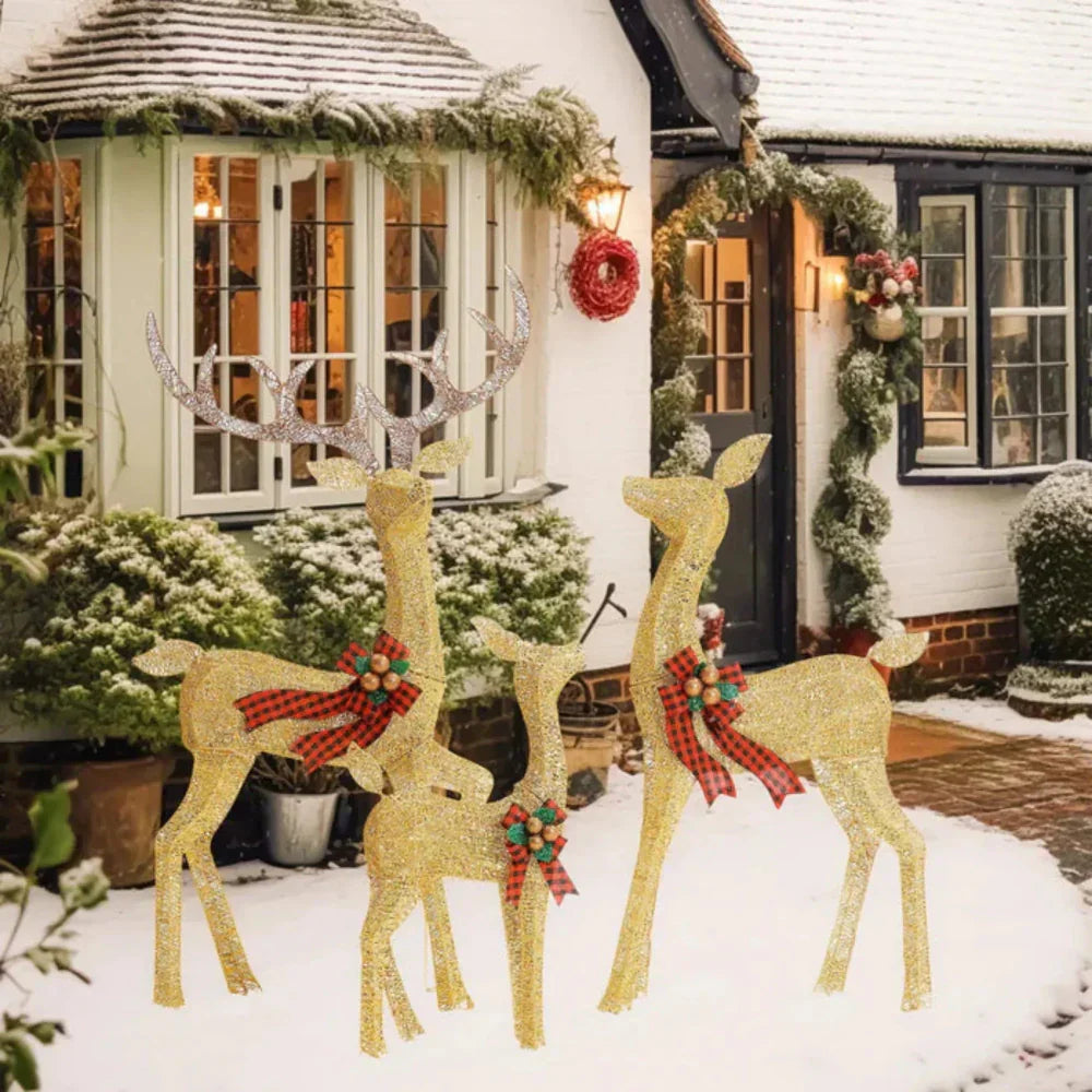 Festive LED Reindeer Holiday Light Display for Outdoors