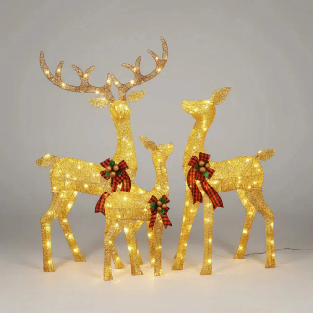 Festive LED Reindeer Holiday Light Display for Outdoors