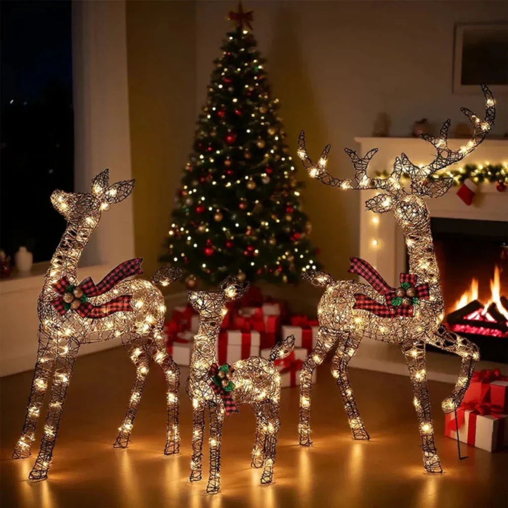 Festive LED Reindeer Holiday Light Display for Outdoors