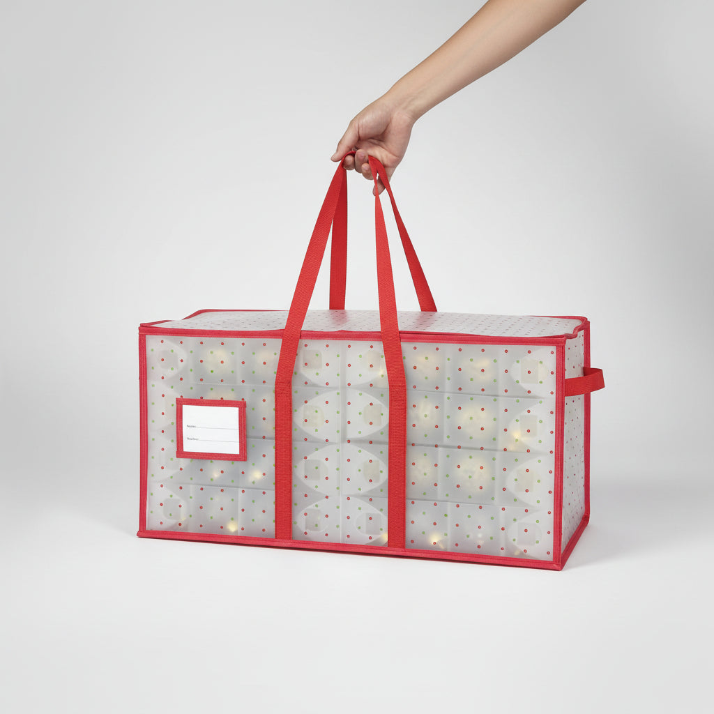 Holiday Decoration Storage Box with Dual-Sided Compartments