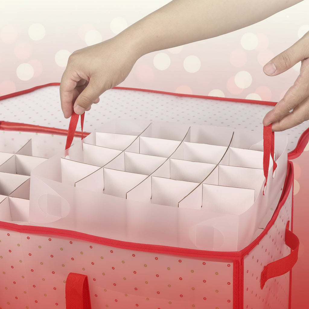 Holiday Decoration Storage Box with Dual-Sided Compartments