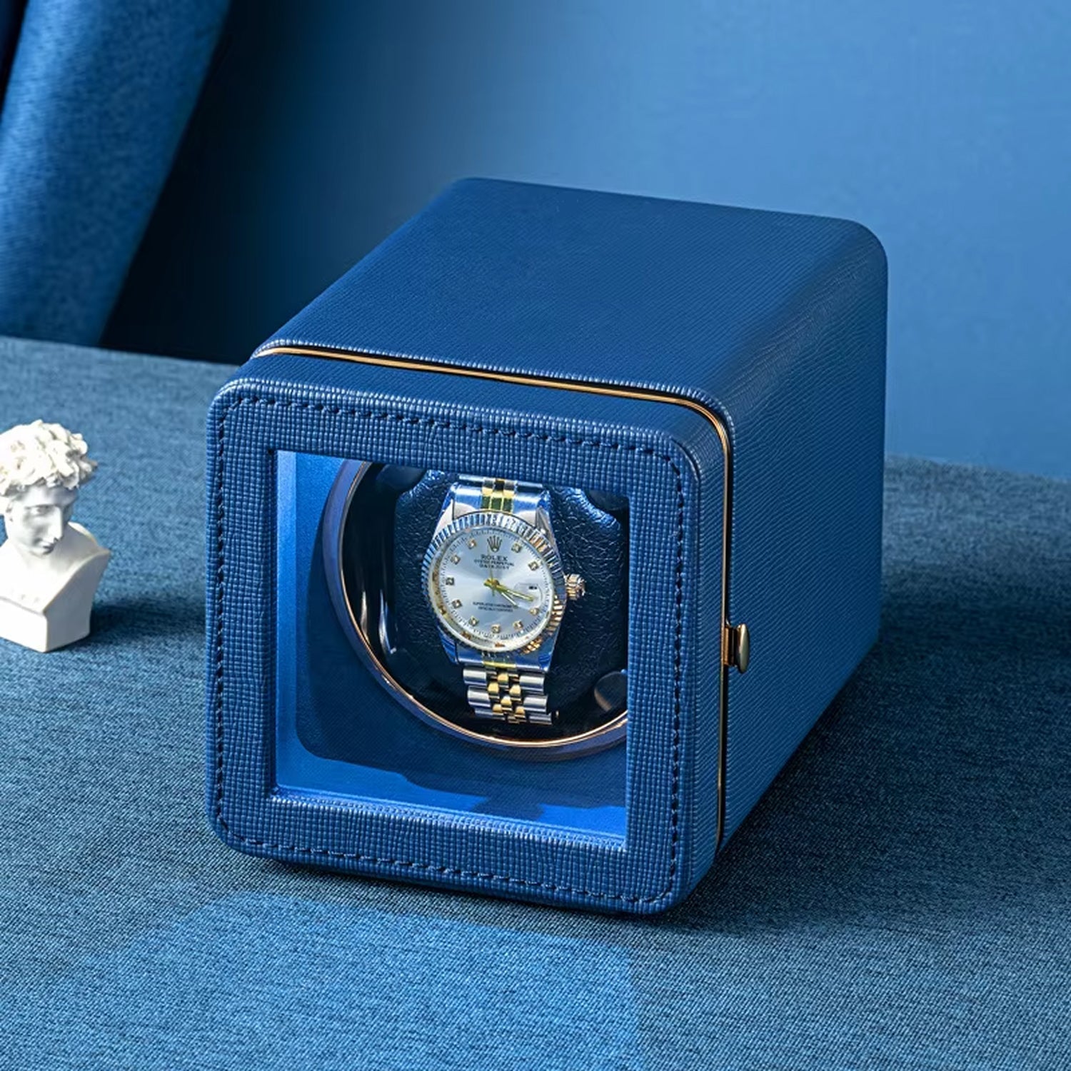 Watch Winder with 5 Rotation Settings – USB Type-C, Silent Motor, PU Leather